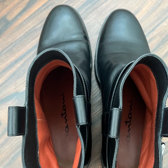 Santoni leather combat moto style booties - Picture 11 of 17